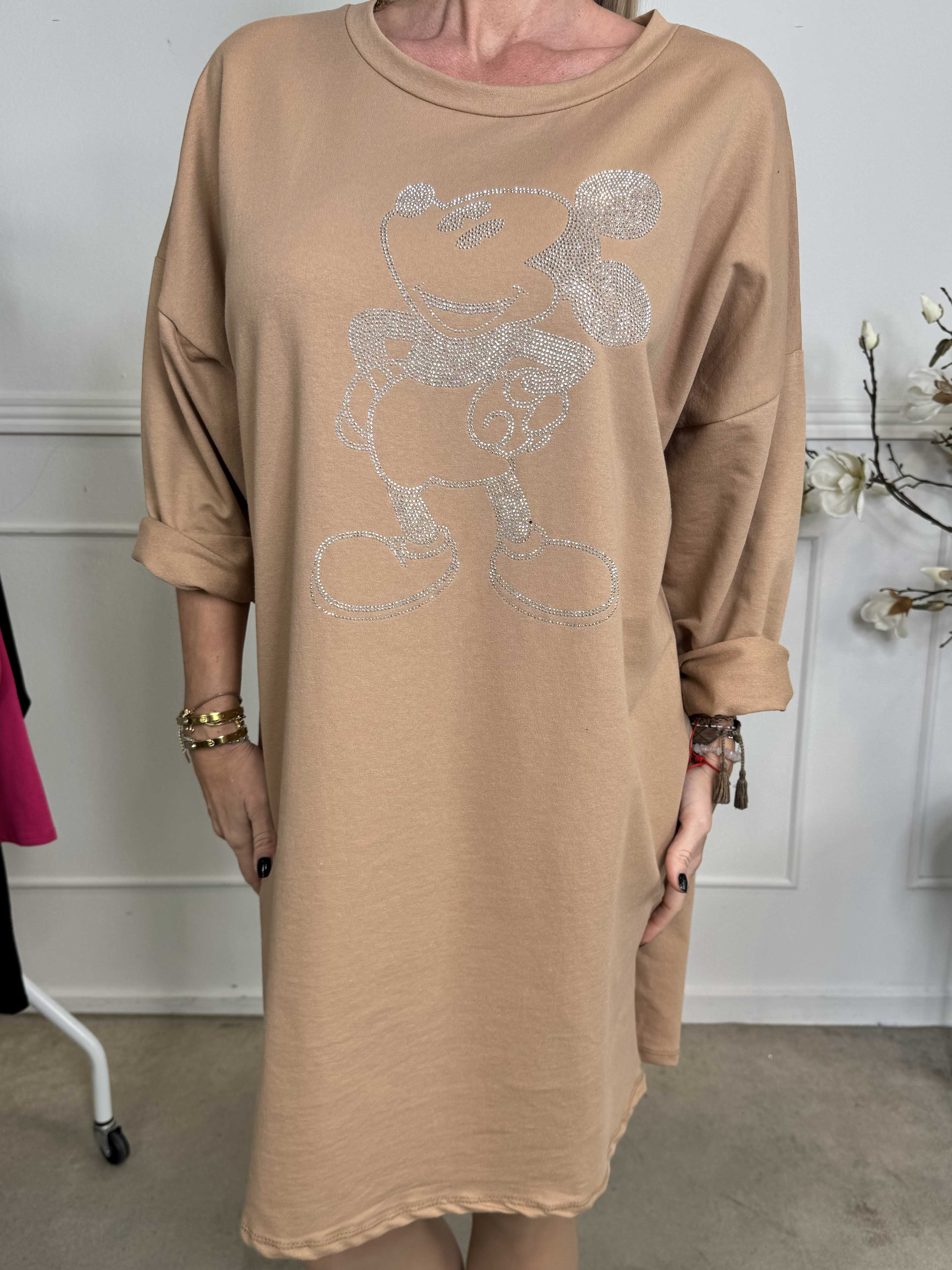 Mickey - Söt joggingklänning med fuskpälskant